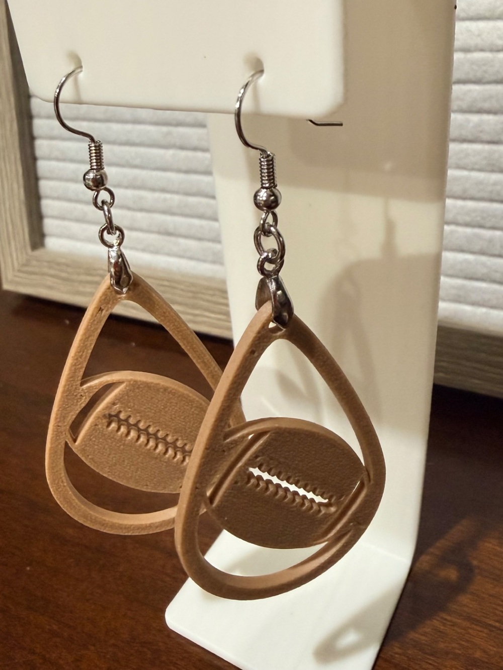 Brown Football Teardrop Earrings - Women Accessories